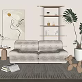 Modern double sofa 3d model