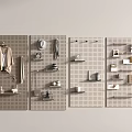Functional Pegboard Wall Mounted Accessories with Clothes Hat Tools and Small Items for Home Organization 3d model
