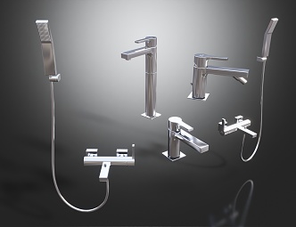 Modern faucet metal shower faucet 3d model