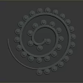 Snail Inspired Spiral Sculpture With Round Balls Arranged On Gray Background