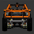 Orange Lego Pickup Truck Brick Built With Off Road Style And Large Tires
