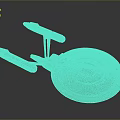Starship Enterprise NCC1701 With Disc Shaped Hull And Red Engines For Space Exploration