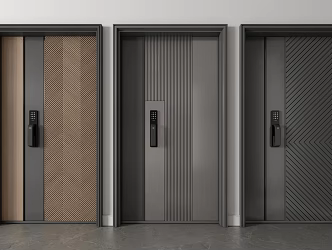 Modern security door entry door sub-mother door password door single door 3d model