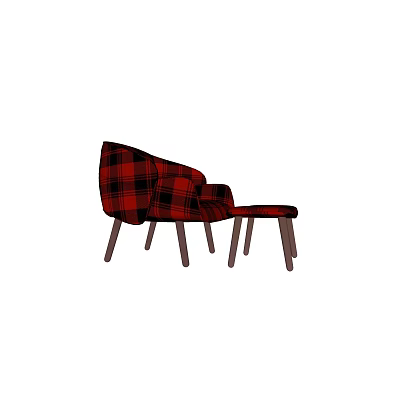 Modern Fabric Leisure Chair Fabric Single Sofa Combination 3d model