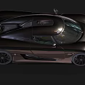 Black High Performance Supercar with Sleek Aerodynamic Body Shiny Exterior and Rear Spoiler