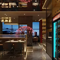 Elegant Chinese Restaurant Interior Featuring Dining Tables Chairs Decorative Flowers And Warm Lighting