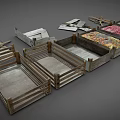 Wooden Crates And Pallets For Storing Colorful Fresh Items In Various Styles
