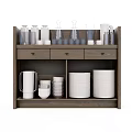 Modern Solid Wood Open-compartment Sideboard 3d model