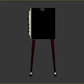 Vintage TV Set With Tripod Stand Wooden Frame And Classic Dials