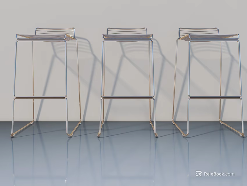 Modern Flush Door Design With Metallic Frame And Smooth Surface Finish 3d model