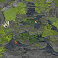 Natural Water Fountain With Rocks Green Plants Lily Pads And Koi Fish