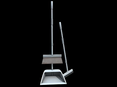 Modern Household Broom And Dustpan Set With Long Handle For Home Cleaning 3d model