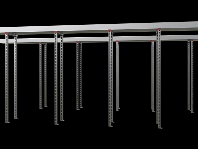Heavy Duty Metal Industrial Storage Racks with Adjustable Beams and Vertical Support Posts 3d model