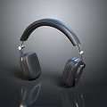 Sleek Black Over Ear Headphones With Leather Headband And Glossy Surface