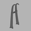 Sturdy Gray Metal Bracket Structure With Curved Arms And Supportive Legs 3d model