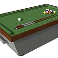 Professional Billiard Table With Green Felt Surface Balls And Cues For Game Room 3d model