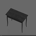 Modern Black Wooden Tea Table and Chairs Set with Rectangular Top and Sleek Legs