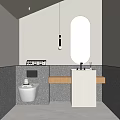 Public Restroom Modern Interior Design With Clean Sink Illuminated Mirror And Toilet