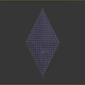 Abstract Purple Geometric Pyramid With Grid Texture On Gray Background