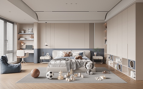 Modern Children's Room Boys Children's Room 3d model