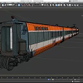Orange And White High Speed Train With Streamlined Design And Modern Exterior 3d model