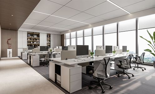 Modern public office area Open office area 3d model