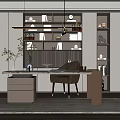 Modern study 3d model