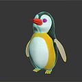 Adorable Penguin Stuffed Toy with Black White Yellow Body Red Beak and Soft Plush Feet