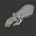 Bionic Mechanical Arm 3D Model Featuring White Design And Mechanical Joints On Dark Background 3d model