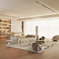 Modern Cream Style Restaurant Sofa Coffee Table Combination Lazy Sofa 3d model