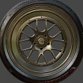 High Quality Car Tire Featuring Metallic Alloy Wheel And Deep Tread Pattern 3d model