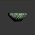 Artistic Green Blue Mosaic Glass Bowl Shaped Lighting Combination Design