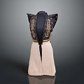 Intricate Apparel Shaped Sculpture Carving With Dark Carved Patterns And Light Base Design