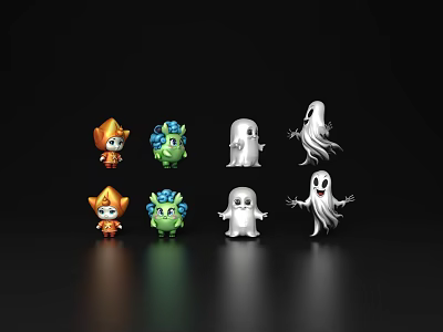 Ghost Cartoon Little Ghost Expression Pack Cartoon Elf Little Ghost Cartoon Little Ghost PBR Ghost Ghost Cartoon Animal Animal Character 3d model