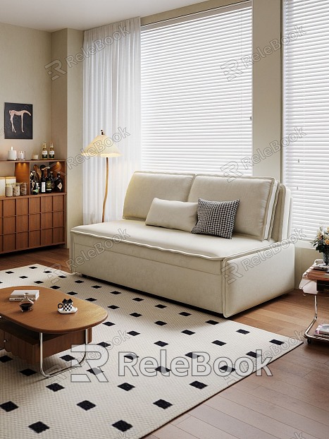 Cream Home Living Room model