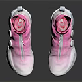 High top Pink Gradient Shoes With White Soles Zipper Closure And Circular Accents Design