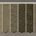 Textured Background Wall With Neutral Tones Panels And Decorative Spheres On Wooden Floor