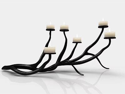 Modern Branch Like Table Lamp With Multiple Light Heads And Black Metal Base 3d model