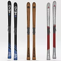HEAD And ROSSIGNOL Ski Equipment With Black Brown Gray Red Colors And Modern Designs