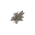 Textured White Ceramic Vase With Dried Pampas Grass And Natural Flower Arrangement
