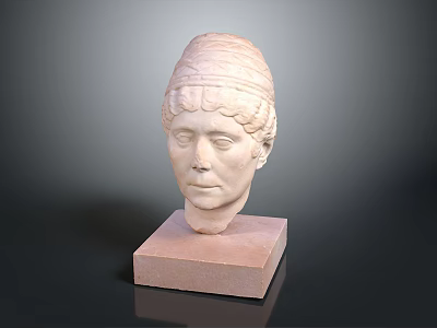Antique Style Stone Pedestal Furniture With Square Base For Sculpture Display Decor 3d model