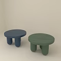 Blue And Green Round Coffee Tables With Cylindrical Legs Modern Minimalist Home Decor