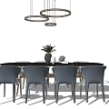 Modern Dining Table and Chair Combination Simple Dining Table and Chair Combination 3d model