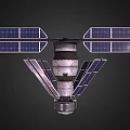 Satellite Featuring Extended Solar Panels And Central Module In Space Orbit