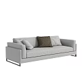 Light Gray Upholstered Sectional Sofa With Throw Pillows And Metal Legs 3d model