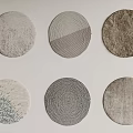 Round Rugs With Various Textures And Neutral Tone Design Patterns 3d model