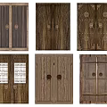 Various Wooden Double Doors With Classic Carved Details And Panel Designs