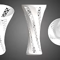 Modern White Floral Vases Featuring Perforated Spiral Designs And Elegant Decorative Style