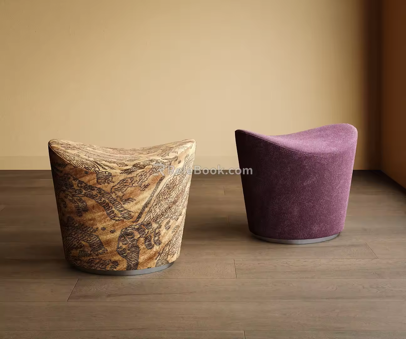 Modern Sofa Stool Fabric Square Sofa Stool Shoe Changing Stool Small Stool 3d model