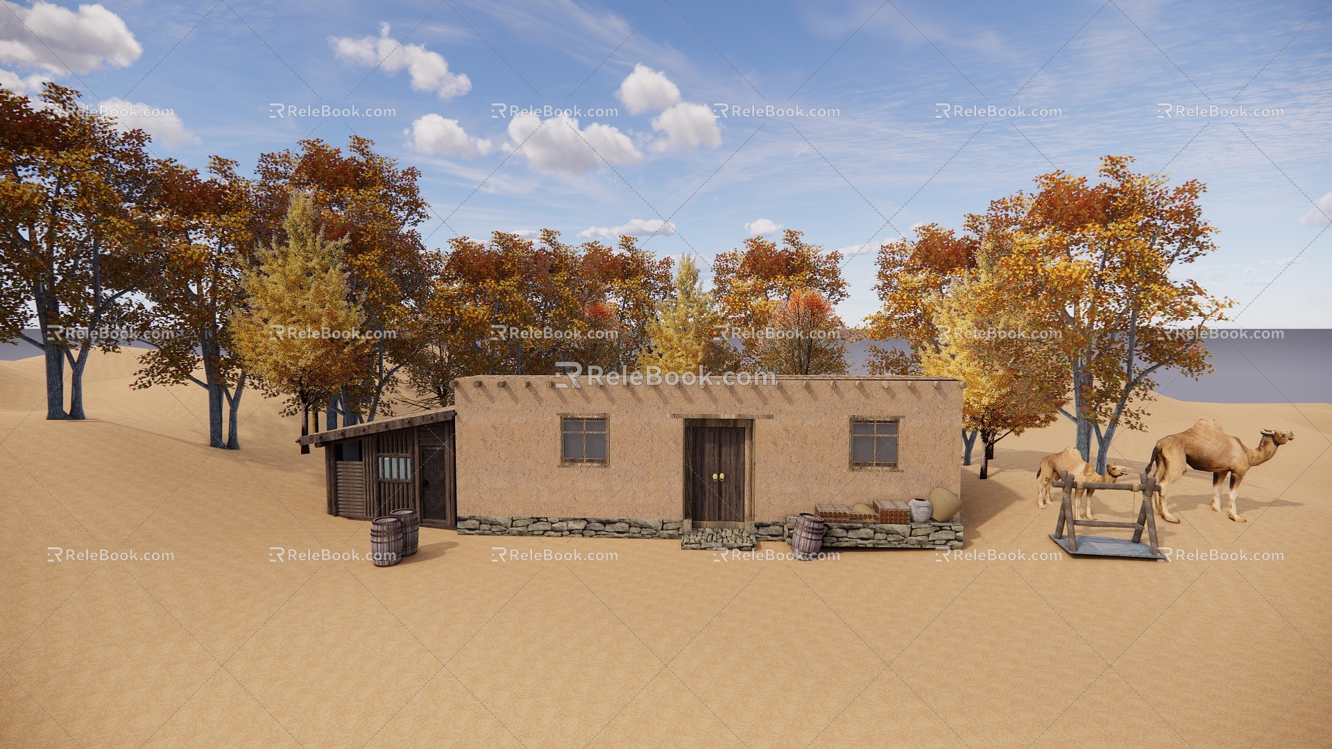 Modern Desert Scenic Landscape 3d model